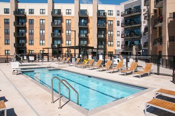 Pool side relaxing area